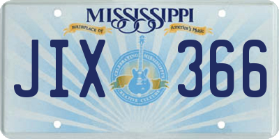 MS license plate JIX366