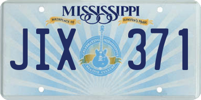 MS license plate JIX371