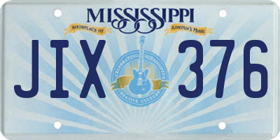 MS license plate JIX376