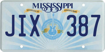 MS license plate JIX387
