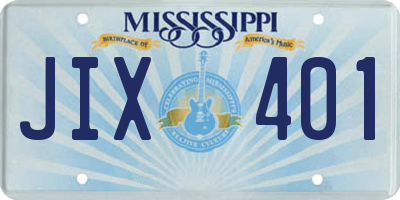 MS license plate JIX401