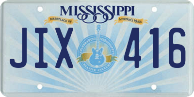 MS license plate JIX416