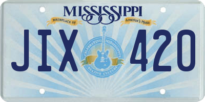 MS license plate JIX420