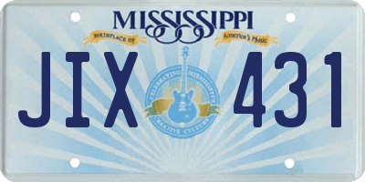 MS license plate JIX431
