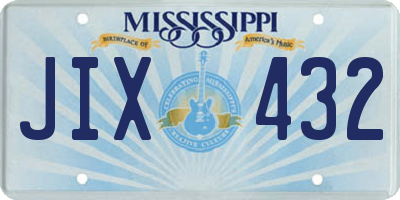 MS license plate JIX432