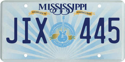 MS license plate JIX445