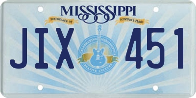 MS license plate JIX451