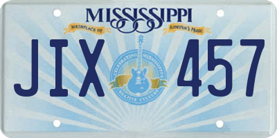 MS license plate JIX457