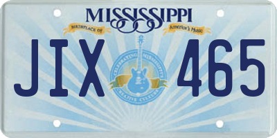 MS license plate JIX465