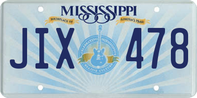 MS license plate JIX478