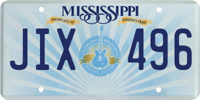 MS license plate JIX496
