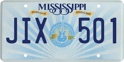MS license plate JIX501
