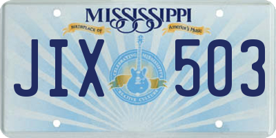 MS license plate JIX503