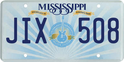 MS license plate JIX508