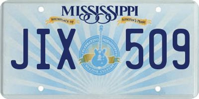 MS license plate JIX509