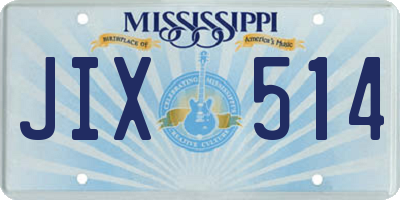 MS license plate JIX514