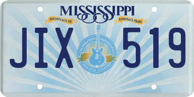 MS license plate JIX519