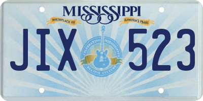 MS license plate JIX523