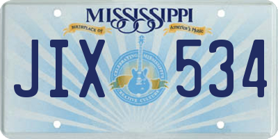 MS license plate JIX534
