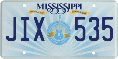MS license plate JIX535