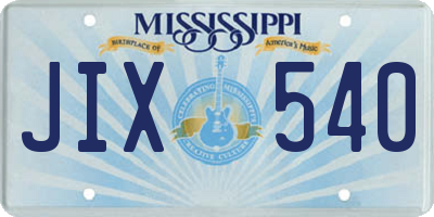 MS license plate JIX540