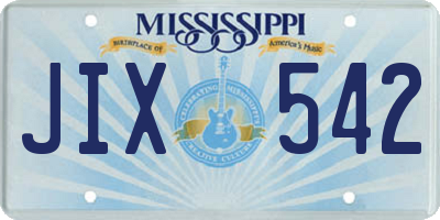 MS license plate JIX542