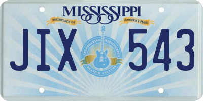 MS license plate JIX543