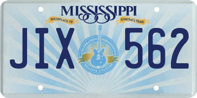 MS license plate JIX562