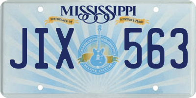 MS license plate JIX563