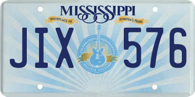 MS license plate JIX576