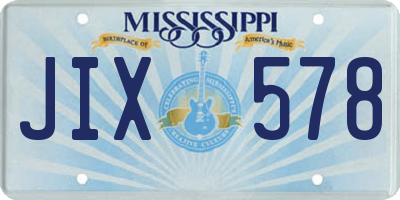 MS license plate JIX578