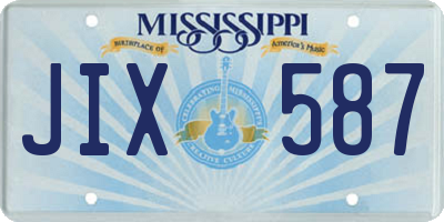 MS license plate JIX587