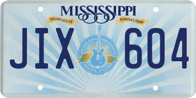 MS license plate JIX604