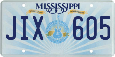 MS license plate JIX605