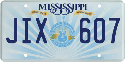 MS license plate JIX607