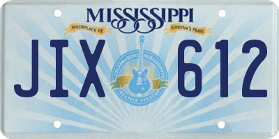 MS license plate JIX612