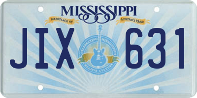 MS license plate JIX631