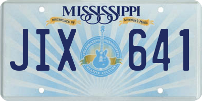 MS license plate JIX641