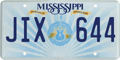 MS license plate JIX644