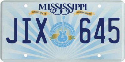 MS license plate JIX645