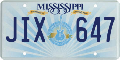 MS license plate JIX647