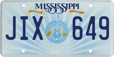 MS license plate JIX649