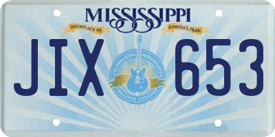 MS license plate JIX653
