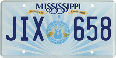 MS license plate JIX658