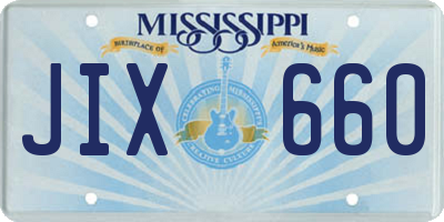 MS license plate JIX660