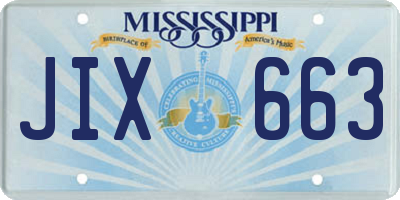 MS license plate JIX663