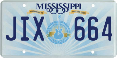 MS license plate JIX664