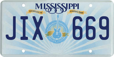 MS license plate JIX669