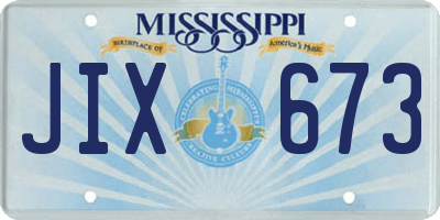 MS license plate JIX673