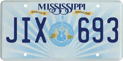 MS license plate JIX693